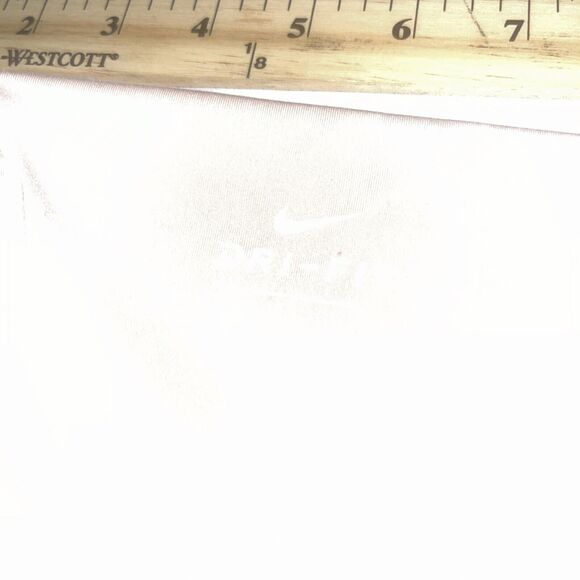 Nike Blush Pink Velour Velvet Trim Dri-Fit 7/8 Workout Leggings Medium - Picture 8 of 10